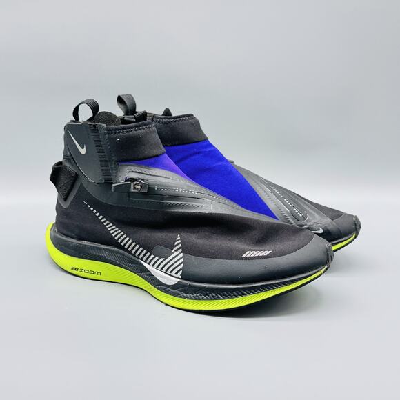 Nike Pegasus Turbo Shield Shoes Womens 8.5 Black Purple Yellow Waterproof Run - Picture 2 of 13